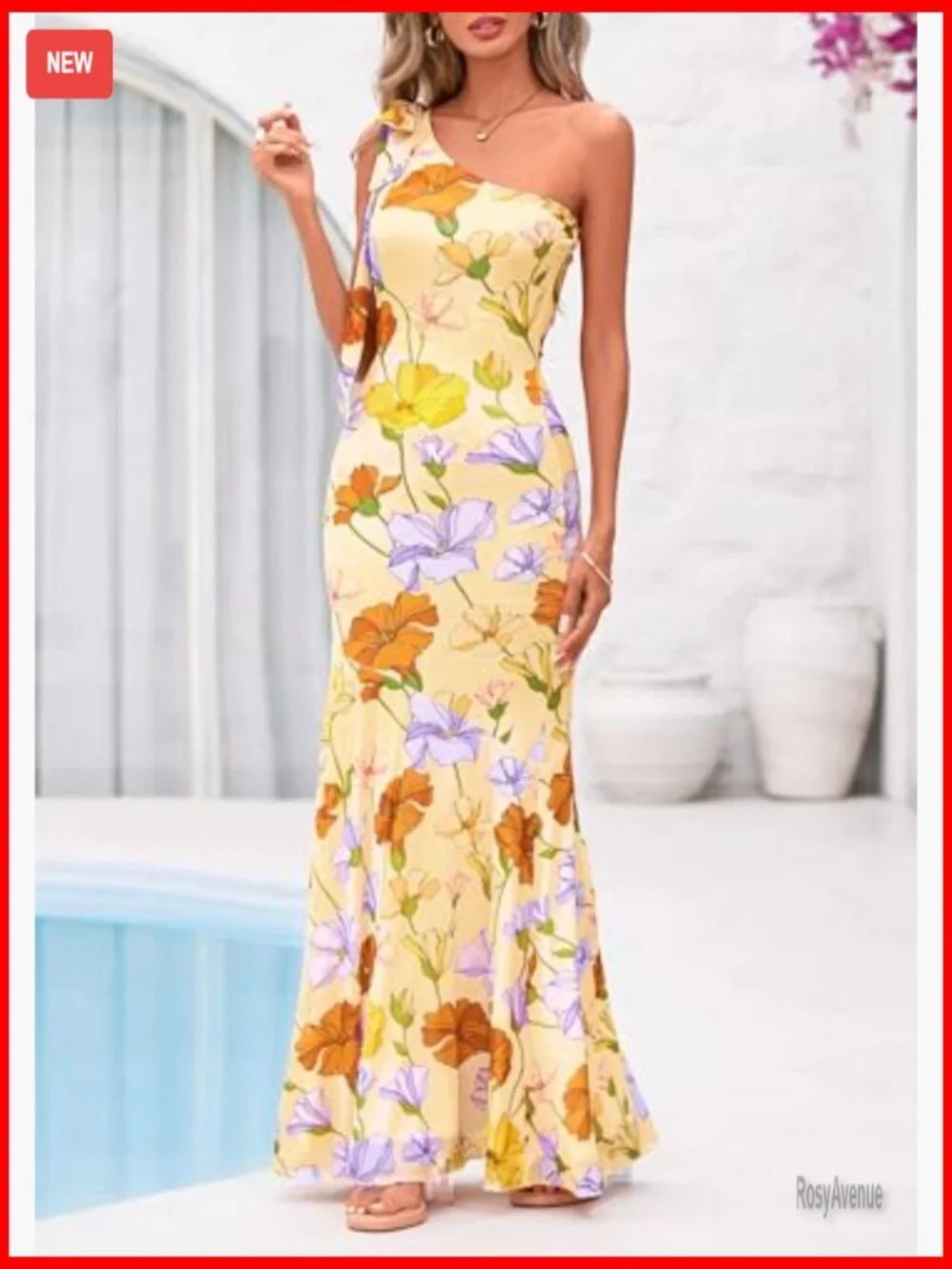 One Shoulder Maxi Dress Formal Bodycon Mesh Slim Fit Lightweight